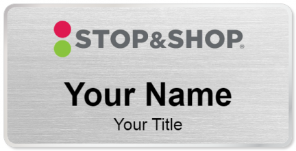 Custom name badges for Stop and Shop
