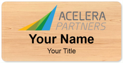 Custom name badges for Acelera Partners