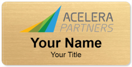 Custom name badges for Acelera Partners