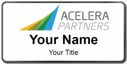 Custom name badges for Acelera Partners