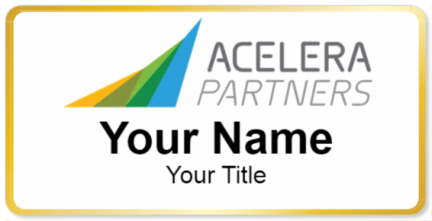 Custom name badges for Acelera Partners