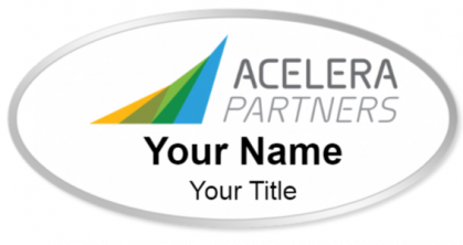Custom name badges for Acelera Partners