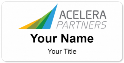 Custom name badges for Acelera Partners