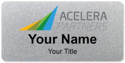 Custom name badges for Acelera Partners