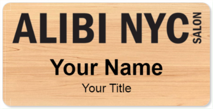 Custom name badges for Alibi NYC Salon