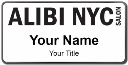 Custom name badges for Alibi NYC Salon