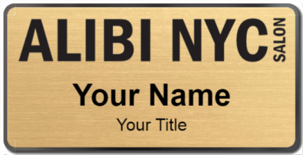 Custom name badges for Alibi NYC Salon