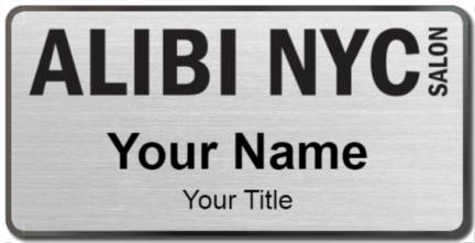 Custom name badges for Alibi NYC Salon