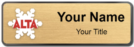Custom name badges for Alta Ski Shop