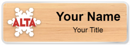 Custom name badges for Alta Ski Shop