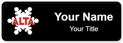 Custom name badges for Alta Ski Shop