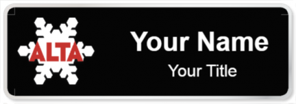 Custom name badges for Alta Ski Shop