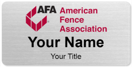 Custom name badges for AFA American Fence Association
