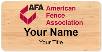 Custom name badges for AFA American Fence Association