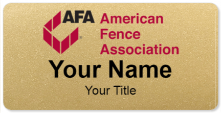 Custom name badges for AFA American Fence Association
