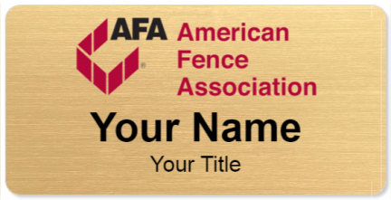 Custom name badges for AFA American Fence Association