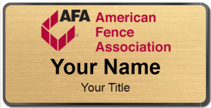 Custom name badges for AFA American Fence Association