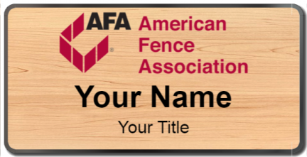 Custom name badges for AFA American Fence Association