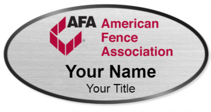 Custom name badges for AFA American Fence Association