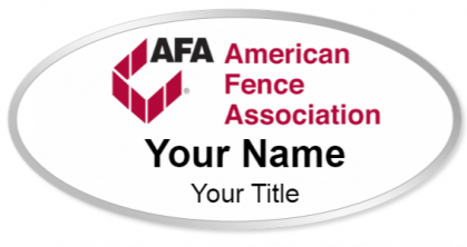 Custom name badges for AFA American Fence Association
