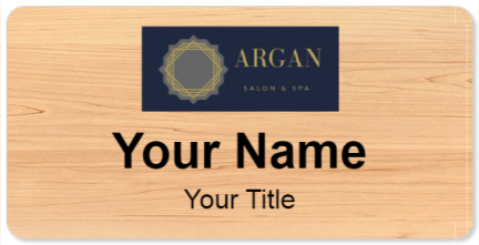 Custom name badges for Argan Salon and Spa