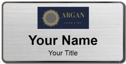 Custom name badges for Argan Salon and Spa