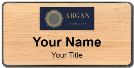 Custom name badges for Argan Salon and Spa