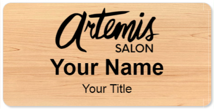 Custom name badges for Artemis Salon