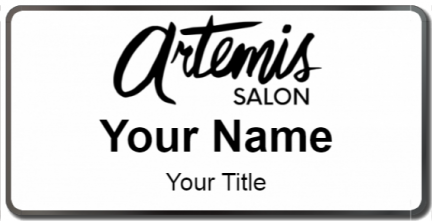 Custom name badges for Artemis Salon
