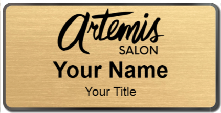 Custom name badges for Artemis Salon