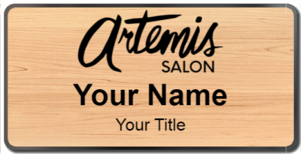 Custom name badges for Artemis Salon