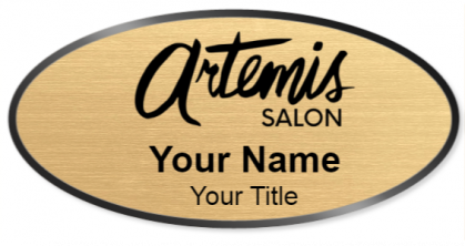 Custom name badges for Artemis Salon