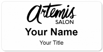 Custom name badges for Artemis Salon