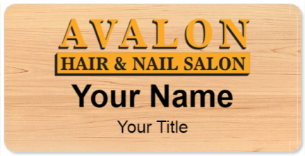 Custom name badges for Avalon Hair and Nail Salon