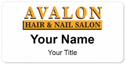 Custom name badges for Avalon Hair and Nail Salon