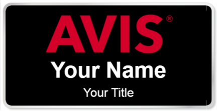 Custom name badges for Avis Rental Cars