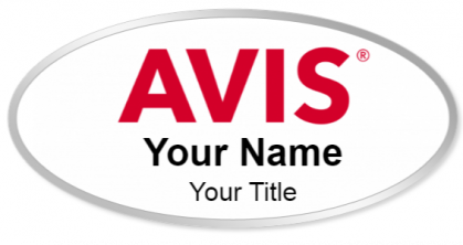 Custom name badges for Avis Rental Cars