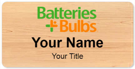 Custom name badges for Batteries Plus Bulbs