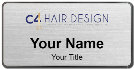 Custom name badges for C4 Hair Design