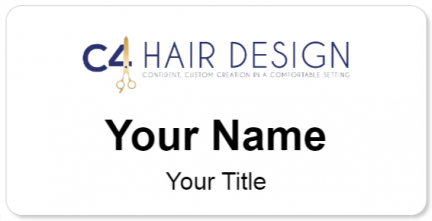 Custom name badges for C4 Hair Design
