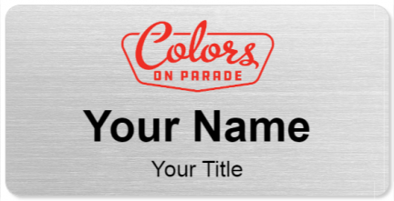 Custom name badges for Colors on Parade