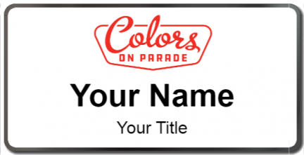 Custom name badges for Colors on Parade