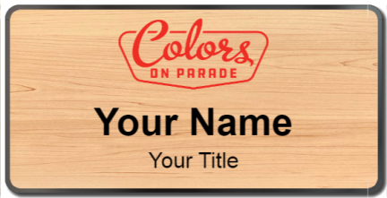 Custom name badges for Colors on Parade