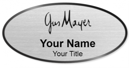 Custom name badges for Gus Mayer