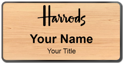 Custom name badges for Harrods