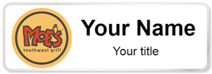 Custom name badges for Moes Southwest Grill