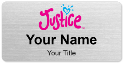 Custom name badges for Justice