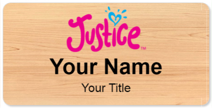 Custom name badges for Justice