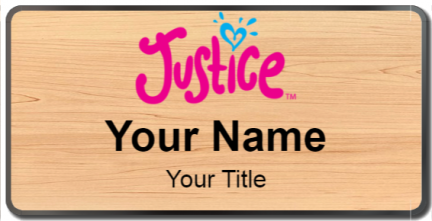 Custom name badges for Justice