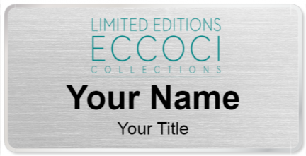 Custom name badges for Eccoci Collections